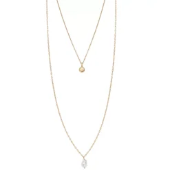 Sonoma Goods For Life® 2 Row Hammered Disc & Pearl Pendant Necklace