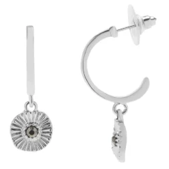 Sonoma Goods For Life® Organic Radial Textured Coin J Hoop Earrings