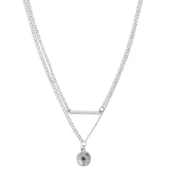 Sonoma Goods For Life® 2 Row Bar and Radial Textured Coin Pendant Necklace