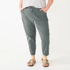 Plus Size Sonoma Goods For Life® Paperbag Waist Capri Pants -Outlet Clothiza Store 5812634 Dark Gray