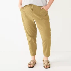 Plus Size Sonoma Goods For Life® Paperbag Waist Capri Pants -Outlet Clothiza Store 5812634 Khaki