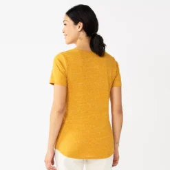 Women's Sonoma Goods For Life® Short Sleeve Curved Hem Crewneck Tee -Outlet Clothiza Store 5815853 ALT