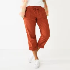 Women's Sonoma Goods For Life® Paperbag Waist Capri Pants -Outlet Clothiza Store 5817195 Brown