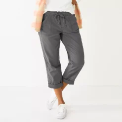 Women's Sonoma Goods For Life® Paperbag Waist Capri Pants -Outlet Clothiza Store 5817195 Dark Gray