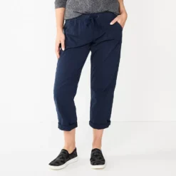 Women's Sonoma Goods For Life® Paperbag Waist Capri Pants -Outlet Clothiza Store 5817195 Navy