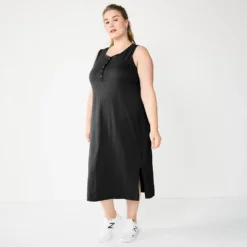 Plus Size Sonoma Goods For Life® Henley Knit Midi Dress