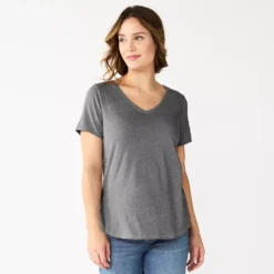 Women's Sonoma Goods For Life® Essential V-Neck Tee -Outlet Clothiza Store 5824995 Dark Gray