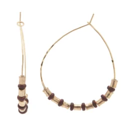 Sonoma Goods For Life® Gold Tone Metal and Red Beaded Teardrop Hoop Earrings