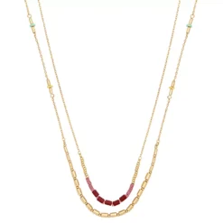 Sonoma Goods For Life® 2 Multi Row Chain And Color Beads Long Necklace