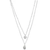 Sonoma Goods For Life® 2 Row Rhod Textured Coin & Teardrop Pendants Necklace