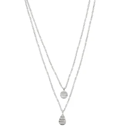 Sonoma Goods For Life® 2 Row Rhod Textured Coin & Teardrop Pendants Necklace