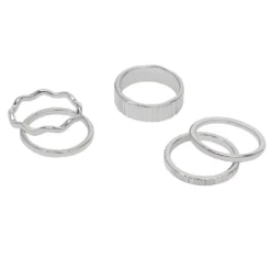 Sonoma Goods For Life® Silver Tone 5-piece Textured Ring Set