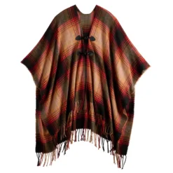 Women's Sonoma Goods For Life® Fireplace Plaid Topper with Toggles -Outlet Clothiza Store 5831811 ALT2