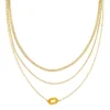 Sonoma Goods For Life® Gold Tone Multi Chain Orange Resin Link Necklace