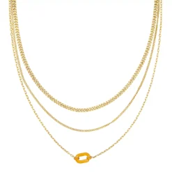 Sonoma Goods For Life® Gold Tone Multi Chain Orange Resin Link Necklace