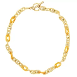 Sonoma Goods For Life® Gold Tone Metal & Orange Resin Link Necklace