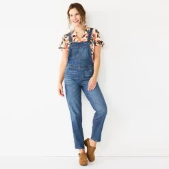 Women's Sonoma Goods For Life® Cropped Jean Overalls -Outlet Clothiza Store 5841608 Medium Wash