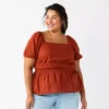 Plus Size Sonoma Goods For Life® Short Sleeve Squareneck Top