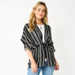 Women's Sonoma Goods For Life® Striped Tie-Front Ruana