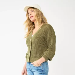 Women's Sonoma Goods For Life® Button-Front Cardigan -Outlet Clothiza Store 5904013 Olive
