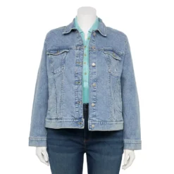 Plus Size Sonoma Goods For Life® Premium Denim Jacket -Outlet Clothiza Store 5920754 Light Wash