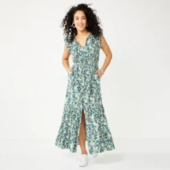Women's Sonoma Goods For Life® Ruffle Sleeve Smocked Maxi Dress