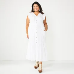 Plus Size Sonoma Goods For Life® Ruffle Sleeve Smocked Maxi Dress