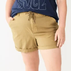 Plus Size Sonoma Goods For Life® Utility Shorts -Outlet Clothiza Store 5926948 Khaki