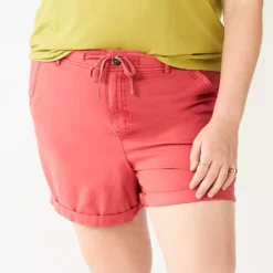 Plus Size Sonoma Goods For Life® Utility Shorts -Outlet Clothiza Store 5926948 Pink