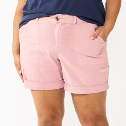 Plus Size Sonoma Goods For Life® Comfort Waist Utility Bermuda Shorts -Outlet Clothiza Store 5927089 Mauve