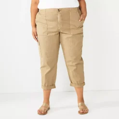 Plus Size Sonoma Goods For Life® Cargo Utility Capri Pants -Outlet Clothiza Store 5927176 Khaki