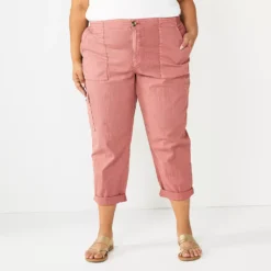 Plus Size Sonoma Goods For Life® Cargo Utility Capri Pants -Outlet Clothiza Store 5927176 Mauve