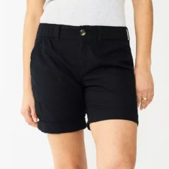 Petite Sonoma Goods For Life® Utility Bermuda Shorts -Outlet Clothiza Store 5927882 Black
