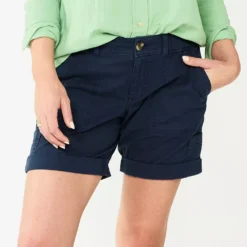 Petite Sonoma Goods For Life® Utility Bermuda Shorts -Outlet Clothiza Store 5927882 Navy