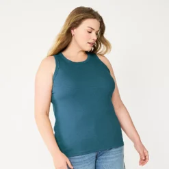 Plus Size Sonoma Goods For Life® High Neck Layering Tank -Outlet Clothiza Store 5955408 Anchor Blue