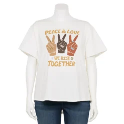 Plus Size Sonoma Goods For Life® Relaxed Graphic Tee -Outlet Clothiza Store 5988101 Ivory Peace