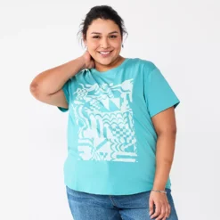 Plus Size Sonoma Goods For Life® Relaxed Graphic Tee -Outlet Clothiza Store 5988101 Turqouise Geo