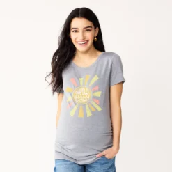 Maternity Sonoma Goods For Life® Fitted Crewneck Graphic Tee -Outlet Clothiza Store 6120299 Grey Hello Baby