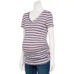 Maternity Sonoma Goods For Life® Essential V-Neck Tee -Outlet Clothiza Store 6120474 Multi Stripe