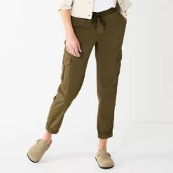 Women's Sonoma Goods For Life® Mid Rise Pull On Jogger Pants -Outlet Clothiza Store 6120482 Olive