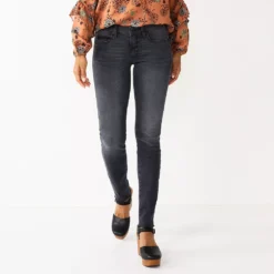 Women's Sonoma Goods For Life® Supersoft Stretch Midrise Skinny Jeans -Outlet Clothiza Store 6124976 Gray Raw Hem